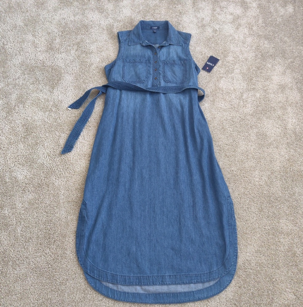 ❤️ CHAPS ❤️ long summer denim jean maxi dress XL